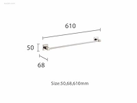 2x handdoek stangen 60cm - geborsteld rvs - afbeelding 2 van  2