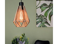 2x hanglamp - e27 - 17 cm eglo, adwickle, zwart/bruin - afbeelding 1 van  3
