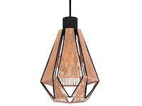 2x hanglamp - e27 - 17 cm eglo, adwickle, zwart/bruin - afbeelding 2 van  3