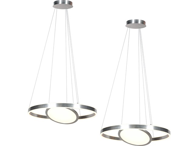 2x hanglamp 60cm met binnenplaat, steinhauer, ringlux 3514st, staal, 2026 - afbeelding 1 van  4