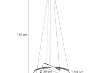 2x hanglamp 60cm met binnenplaat, steinhauer, ringlux 3514st, staal, 2026 - afbeelding 4 van  4