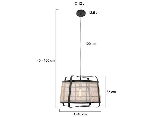 2x hanglamp capos anne light, 3511zw, zwart bruin, nieuw in doos - afbeelding 5 van  8