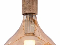 2x hanglamp druppelvorm, amber, 24 x 27 cm