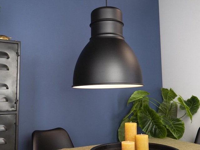 2x hanglamp e27 ø 38 cm eglo, ebury, zwart/wit - afbeelding 3 van  3