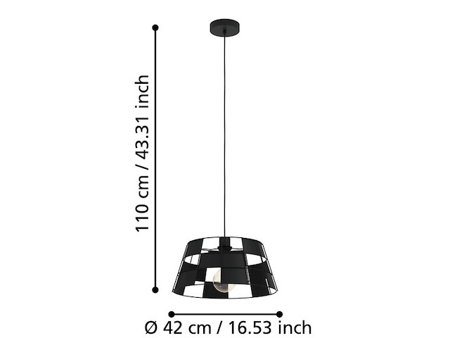 2x hanglamp eglo, pontefract (43892), zwart - afbeelding 4 van  4
