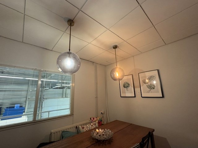2x hanglamp, messing look - afbeelding 1 van  3
