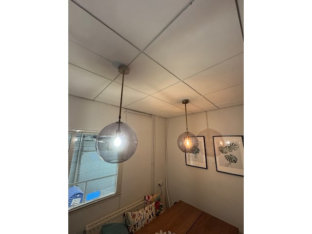 2x hanglamp, messing look - afbeelding 2 van  3