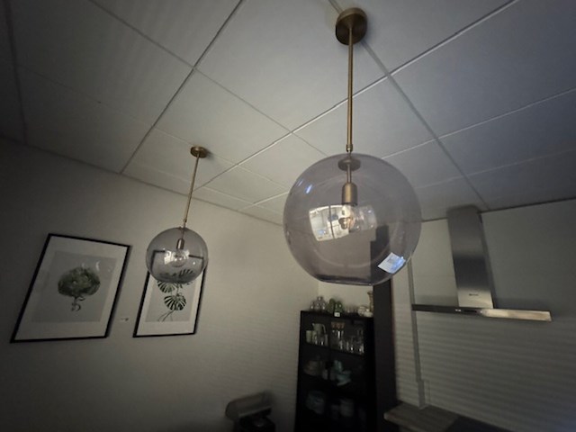 2x hanglamp, messing look - afbeelding 3 van  3