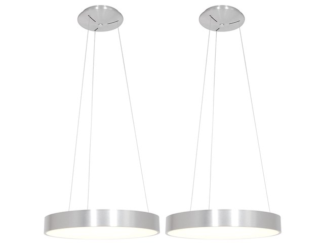 2x hanglamp rond 48cm, steinhauer, ringlede 2695zi, zilver, 2026 - afbeelding 1 van  5