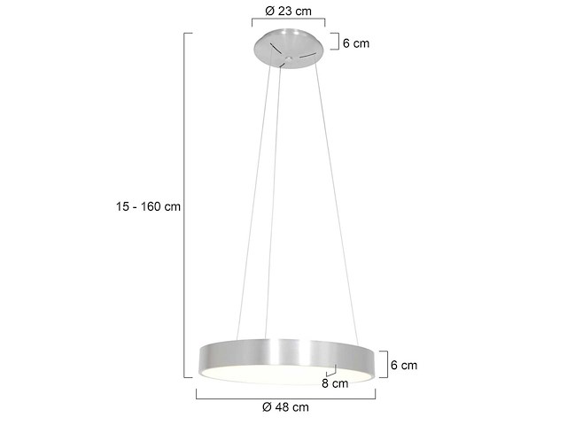 2x hanglamp rond 48cm, steinhauer, ringlede 2695zi, zilver, 2026 - afbeelding 2 van  5