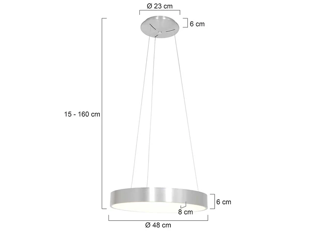 2x hanglamp rond 48cm, steinhauer, ringlede 2695zi, zilver, 2026 - afbeelding 2 van  5