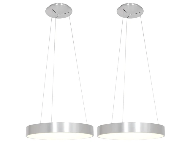 2x hanglamp rond 48cm, steinhauer, ringlede 2695zi, zilver, 2026 - afbeelding 1 van  5