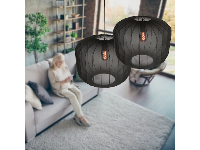 2x hanglamp sable 45cm anne light, 4191zw, zwart, nieuw in doos - afbeelding 2 van  6