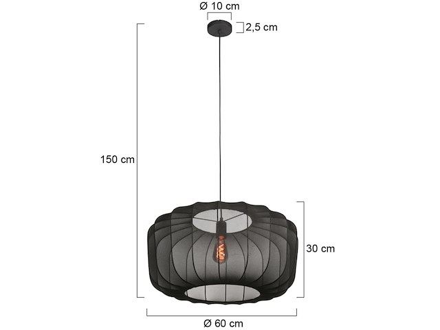 2x hanglamp sable 60 cm anne light, 4193zw, zwart, bouwjaar 2025, nieuw in doos - afbeelding 3 van  7