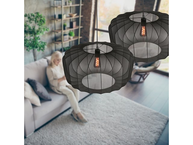 2x hanglamp sable 60cm anne light, 4193zw, zwart, nieuw in doos - afbeelding 2 van  6