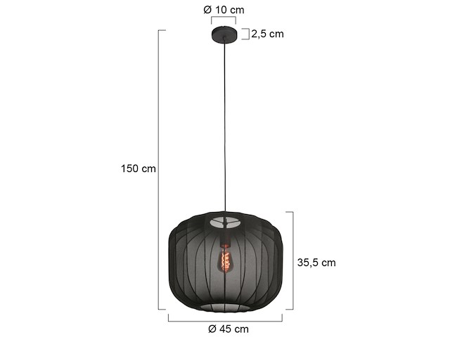 2x hanglamp sable rond 45 anne light, 4191zw, zwart, bouwjaar 2025, nieuw in doos - afbeelding 3 van  6