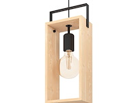 2x hanglampen eglo, famborough, zwart/hout - afbeelding 1 van  3