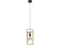 2x hanglampen eglo, famborough, zwart/hout - afbeelding 2 van  3