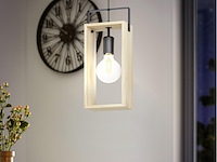 2x hanglampen eglo, famborough, zwart/hout - afbeelding 3 van  3