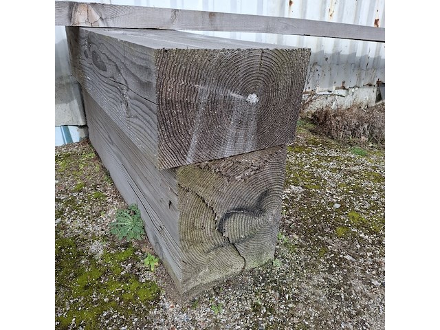 2x hardhouten balk met 3x reststuk - afbeelding 2 van  12