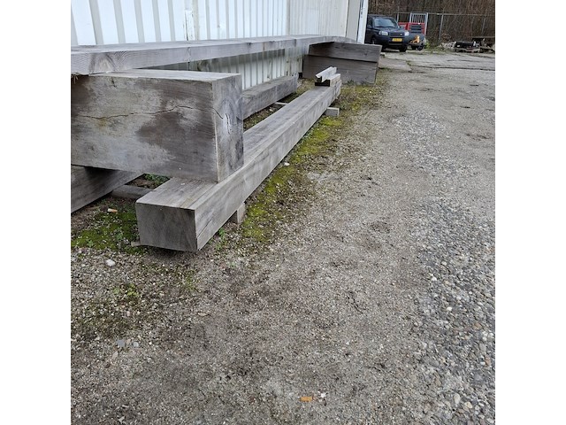 2x hardhouten balk met 3x reststuk - afbeelding 8 van  12