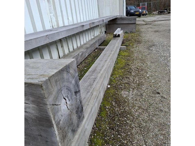 2x hardhouten balk met 3x reststuk - afbeelding 10 van  12