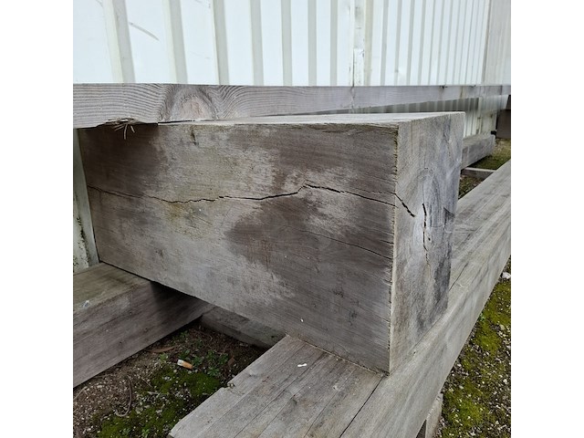 2x hardhouten balk met 3x reststuk - afbeelding 11 van  12