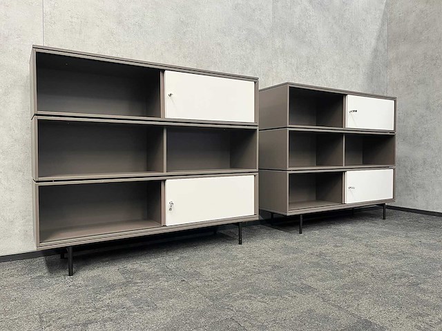 2x haworth be hold - houten opbergkast taupe/ wit - afbeelding 16 van  17