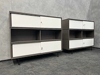 2x haworth be hold - houten opbergkast taupe/ wit - afbeelding 11 van  17