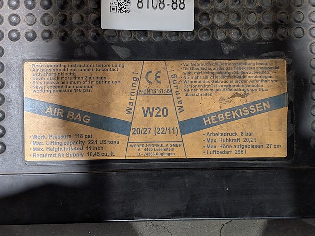 2x hefkussen, weber-hydraulik, w20 - afbeelding 7 van  12