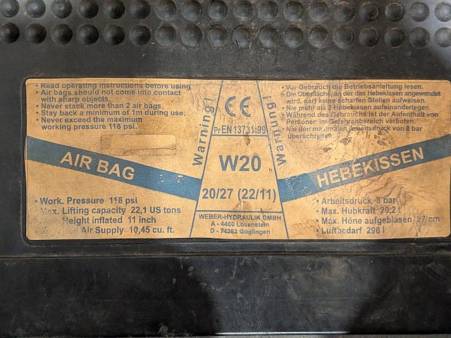 2x hefkussen, weber-hydraulik, w20 - afbeelding 9 van  12