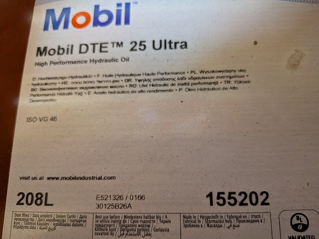 2x high performance hydraulische olie in vat, mobil, dte 25 ultra, 2025 - afbeelding 4 van  6
