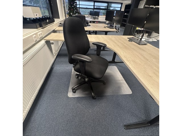 2x hoekbureau met bureaustoel, ahrend, mehes, eiken/zwart - afbeelding 9 van  10