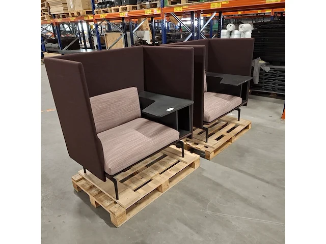 2x hoge boothbank met tafel, paars - afbeelding 2 van  7