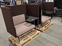 2x hoge boothbank met tafel, paars - afbeelding 2 van  7