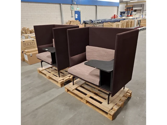 2x hoge boothbank met tafel, paars - afbeelding 4 van  7