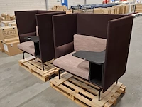 2x hoge boothbank met tafel, paars - afbeelding 4 van  7