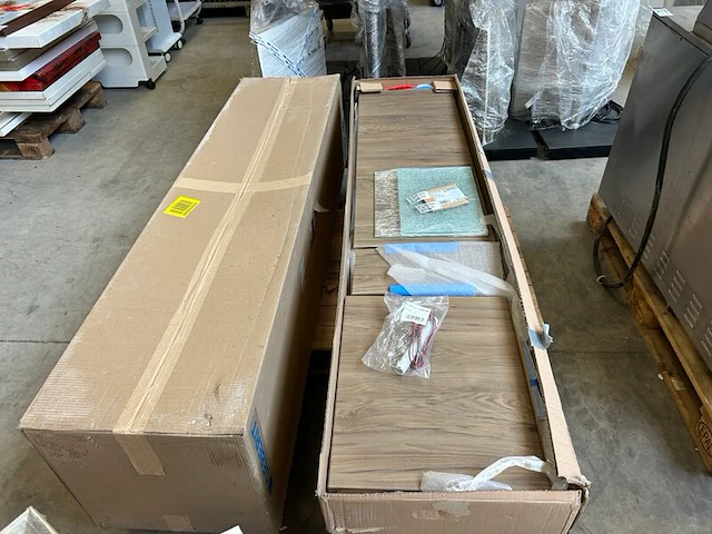 2x hoge kast 2 deuren 1 lade 39x36x180 cm geberit, renova plan, noten hickory - afbeelding 1 van  6