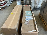 2x hoge kast 2 deuren 1 lade 39x36x180 cm geberit, renova plan, noten hickory