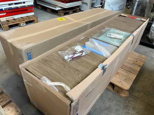 2x hoge kast 2 deuren 1 lade 39x36x180 cm geberit, renova plan, noten hickory - afbeelding 2 van  6