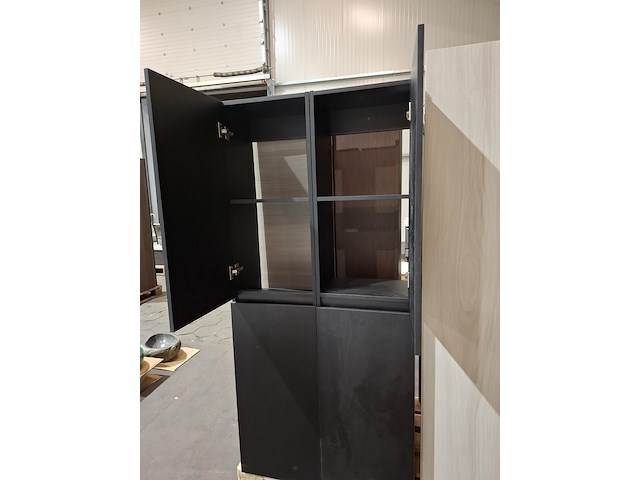 2x hoge kast mat zwart - afbeelding 2 van  4