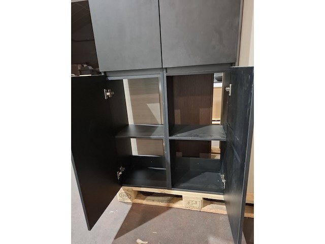 2x hoge kast mat zwart - afbeelding 3 van  4