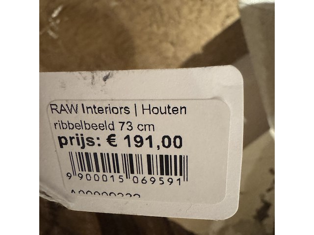 2x houten beeld en vaas raw interiors en wp - afbeelding 3 van  7