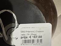 2x houten beeld en vaas raw interiors en wp - afbeelding 4 van  7
