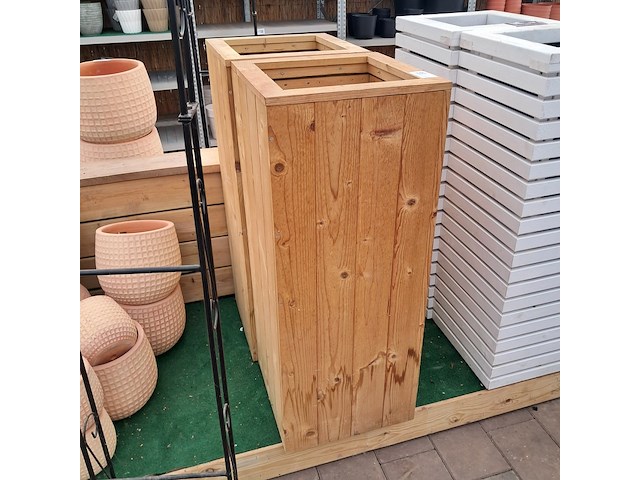 2x houten bloembak - afbeelding 1 van  5