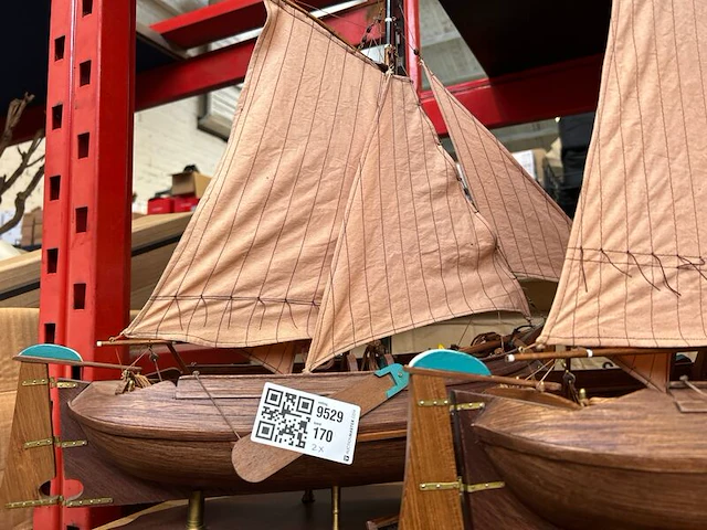 2x houten modelschip - afbeelding 3 van  7