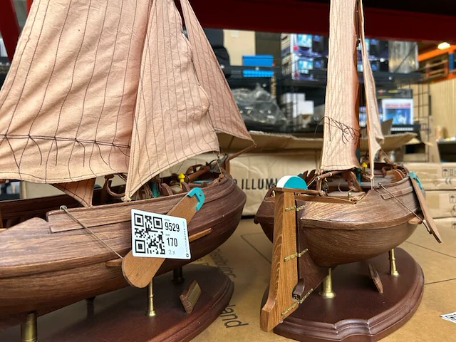 2x houten modelschip - afbeelding 4 van  7