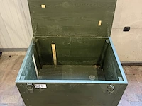 2x houten opbergkisten / legerkisten, legergroen, 70,5 × 51,5 × 41,5 cm per stuk | stapelbaar - afbeelding 3 van  4