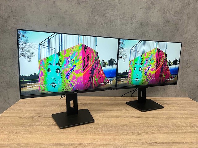 2x iiyama - 27" monitor met voet - hdmi, dp, usb - afbeelding 6 van  13