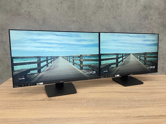 2x iiyama - 27" monitor met voet - hdmi, dp, usb - afbeelding 4 van  7